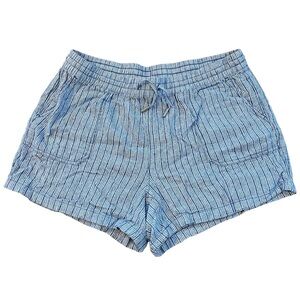 Denver Hayes Linen Blue Striped Shorts